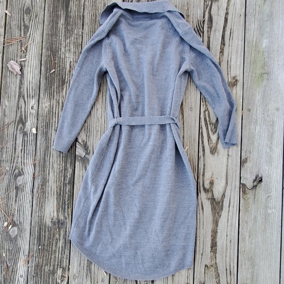 RELISTED Gray button up belted sweater dress - Picture 2 of 2